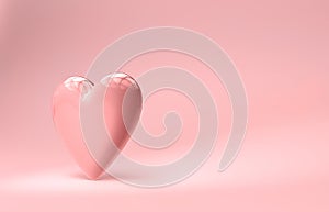 Solitary Pink Heart On Soft Pink Background