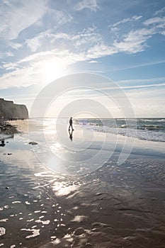 Solitary Stroll in Coastal Luminescence