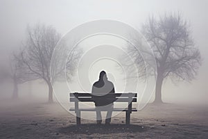 Solitude in a Misty Park