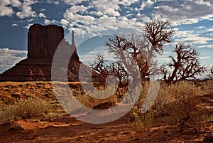 Solitude sandstone formation in Navajo protected area of Monument Valley, Utah, US