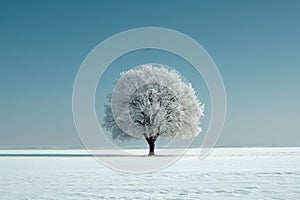 solo tree in winter