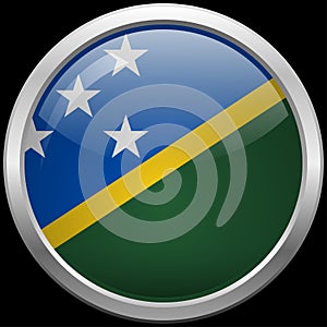 Solomon Islander flag glass button vector illustration