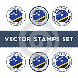 Solomon Islander flag rubber stamps set.