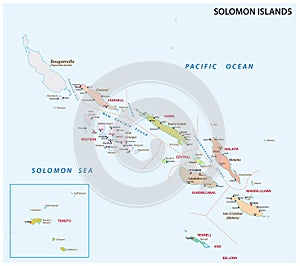 Solomon Islands administrative and political map