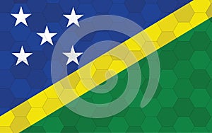 Solomon Islands flag illustration. Futuristic Solomon Islander flag graphic with abstract hexagon background vector. Solomon