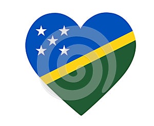 Solomon Islands Flag National Oceania Emblem Heart Icon