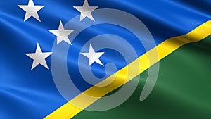 Solomon Islands flag, with waving fabric texture photo