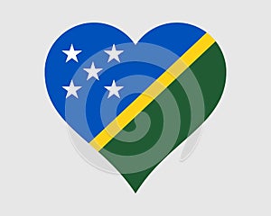 Solomon Islands Heart Flag. Solomon Islands Love Shape Country Nation National Flag. Solomon Islander Banner Icon Sign Symbol EPS