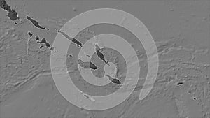 Solomon Islands outlined. Bilevel
