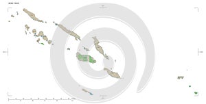 Solomon Islands shape on white. Topo German