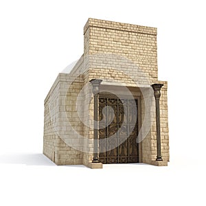 Solomons Temple on white. 3D illustration