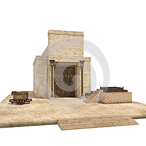 Solomons Temple on white. 3D illustration photo