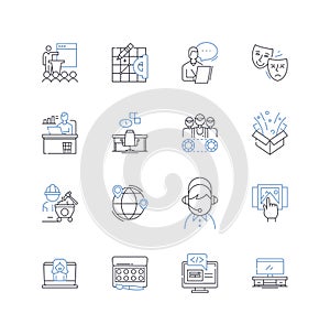 Solopreneur line icons collection. Independence, Autonomy, Resourcefulness, Creativity, Agility, Boldness, Resilience photo