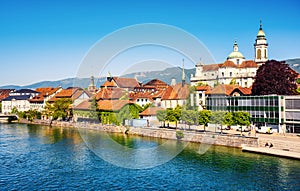 Solothurn city on Aare river, Switzerland