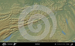 Solothurn outlined, Switzerland. Physical