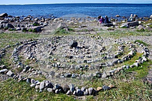 The Solovki, ancient stone labyrinths against the White Sea