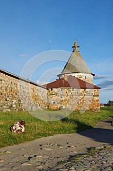 Solovki Monastery at summer day, Russia
