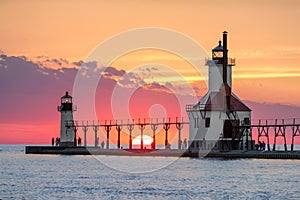 Solstice Sundown at St. Joseph Lighthouses photo