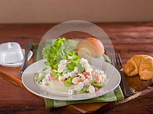 Solterito, a corn and lima bean salad, a typical Peruvian dish