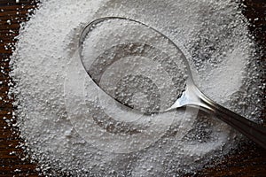Soluble sodium percarbonate on wooden background