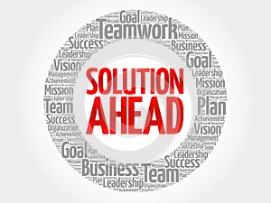 Solution ahead circle word cloud