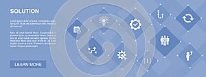 Solution banner 10 icons concept