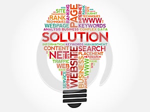 SOLUTION bulb word cloud