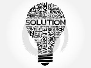 SOLUTION bulb word cloud