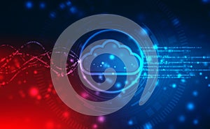 Solution Concept with Cloud Computing, Digital Cloud computing and network Concept background.