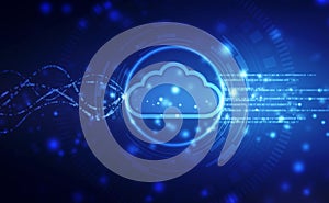 Solution Concept with Cloud Computing, Digital Cloud computing and network Concept background.