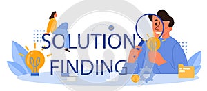 Solution finding typographic header. Creative innovation generation