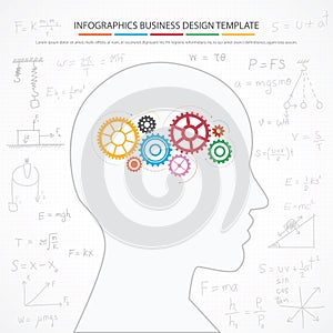 Solution with Gear Concept. Infographic Template.