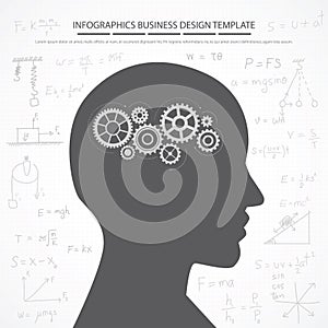 Solution with Gear Concept. Infographic Template.