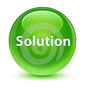 Solution glassy green round button