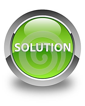 Solution glossy green round button