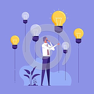 Solution or growing business vector concept