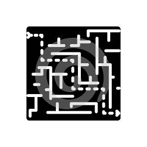 Black solid icon for Solution, conundrum and puzzle photo