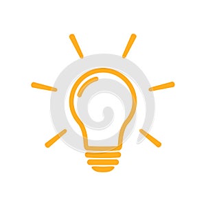 Solution icon Lamp, light bulb symbol Idea concept