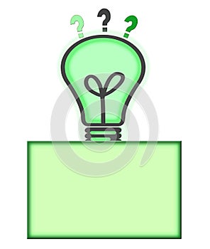 Solution and Idea Concept Light Bulb Question Mark