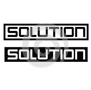 Solution label on white
