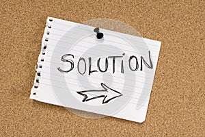 Solution note on pinboard