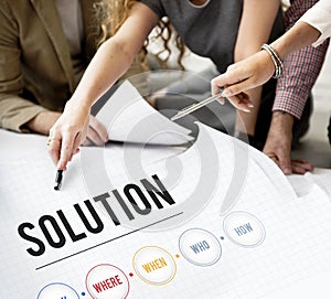 Solution Problem Solving Share Ideas Concept