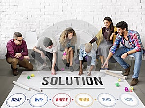 Solution Problem Solving Share Ideas Concept