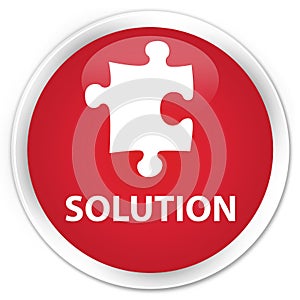 Solution (puzzle icon) premium red round button