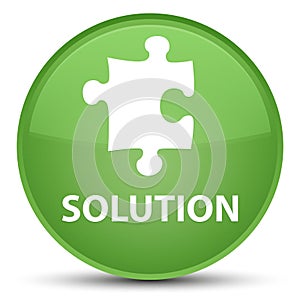 Solution (puzzle icon) special soft green round button