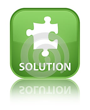 Solution (puzzle icon) special soft green square button