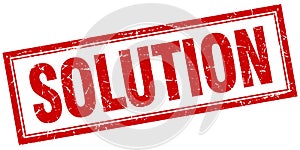 solution red grunge square stamp