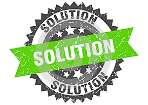 Solution stamp. solution grunge round sign.