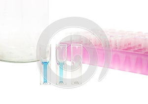 Solution sample in plastic cuvette