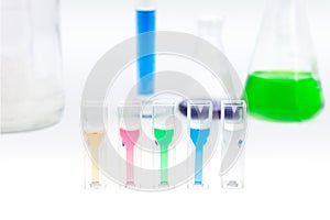 Solution sample in plastic cuvette